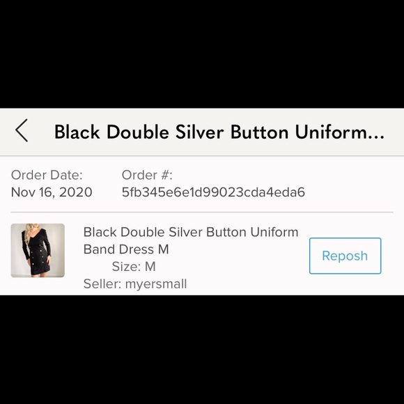 Black Double Silver Button Uniform Band Dress - Picture 2 of 8